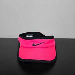 Nike Hat Cap Womens One Size Pink Featherlight Dri-Fit Tennis Visor Gym Running